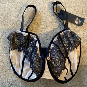 NWT SCANTILLY BY CURVY KATE PASSION BALCONY BRA LATTE UNDERWIRE LACE SHEER 30GG